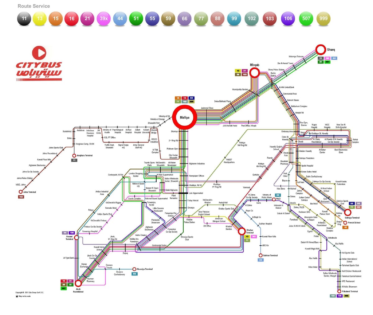 kuvait kptc busz útvonal térkép