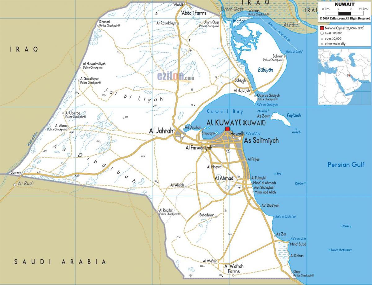kuwait city térkép utak