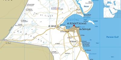 Kuwait city térkép utak
