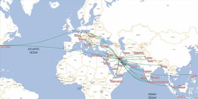 Térkép kuwait airways úticélok